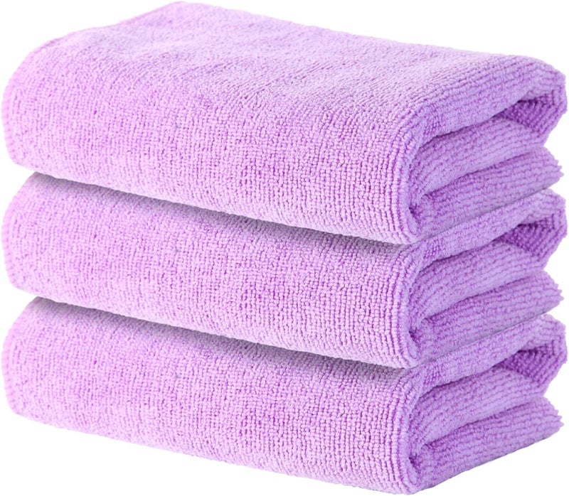 Wmiyafff Microfiber Gym Towels Set for Sports, Fitness, Yoga, Workout, Swimming - Soft, Fast-Drying Towels for Gym Bag - Purple, 3 Pack - Image 1